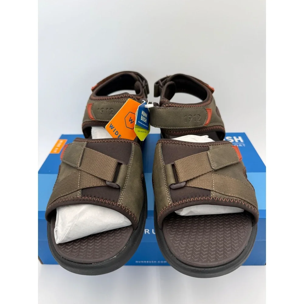 Nunn Bush Rio Vista RSlide Mens 12 W Olive Green Wide Fit Comfort Sandals 85011